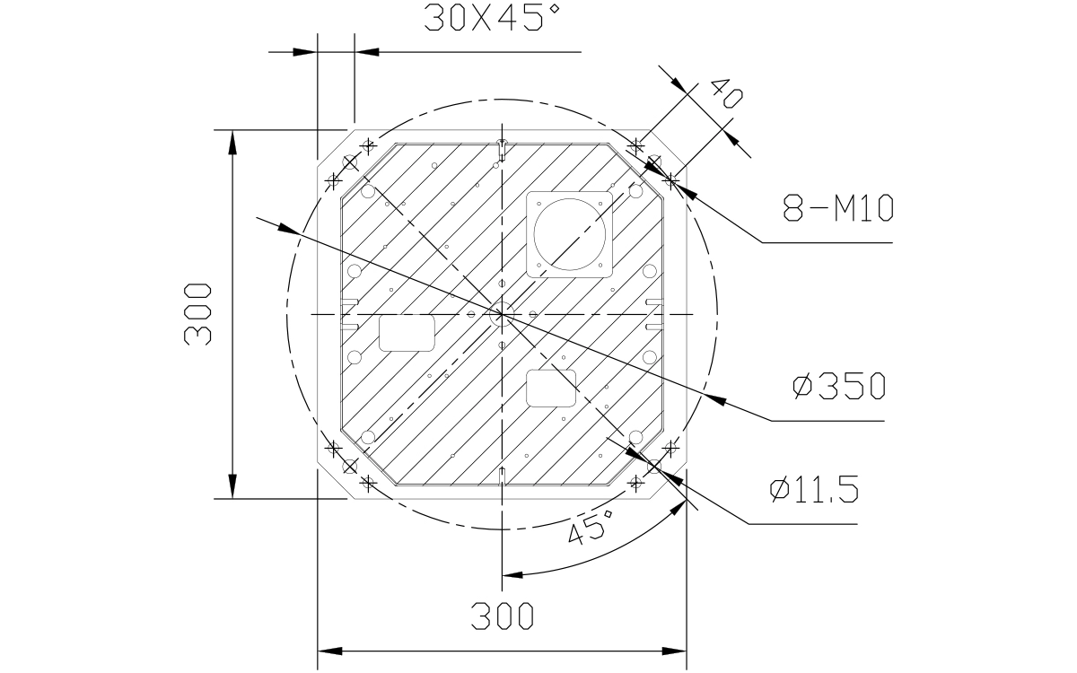 Desenho técnico do robô wafer Lobster185Z340D-T2X0-C